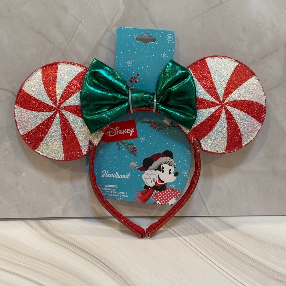 Disney Minnie Mouse Holiday Ears Headband - Red and Green